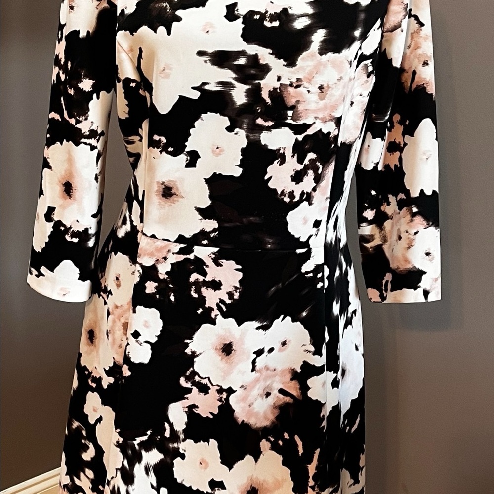 Vince Camuto Black and White Cocktail Sheath Dress